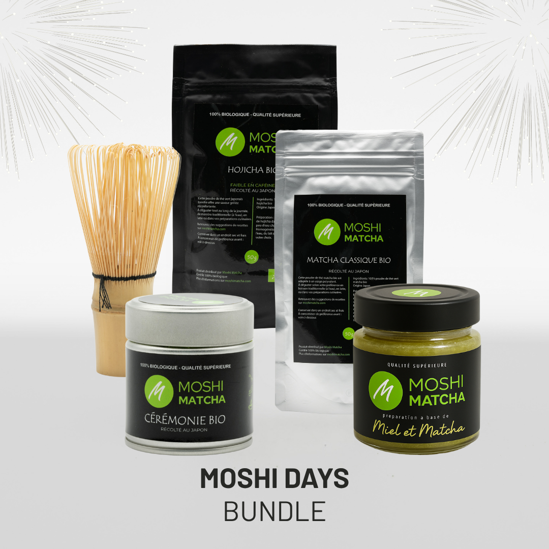 bundle meilleure offre matcha bio bienfait du matcha matcha sans amertume moshi days anniversaire moshi matcha black friday