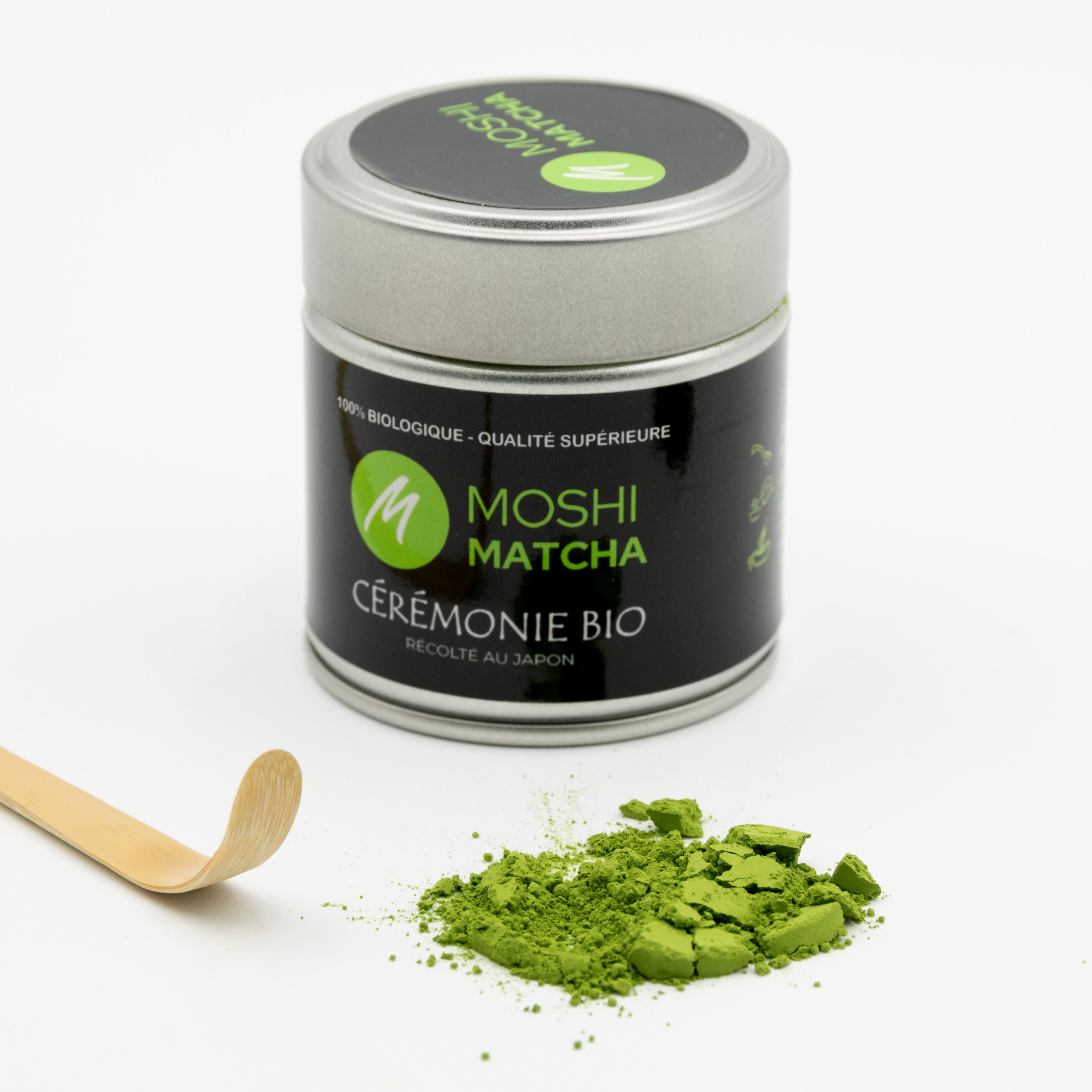 Matcha cérémonie bio doux et sans amertume Moshi Matcha