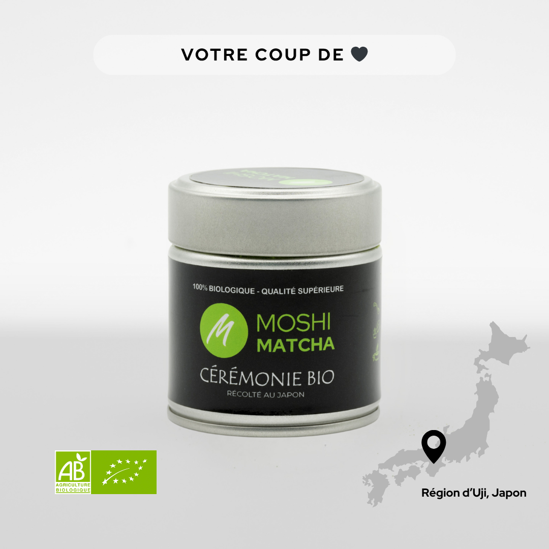 Thé Matcha Cérémonie Bio : le meilleur matcha sans amertume Moshi Matcha