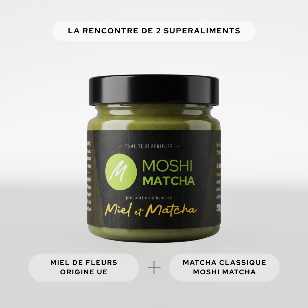 Miel au matcha Moshi Matcha pensé pour accompagner ton rituel matcha
