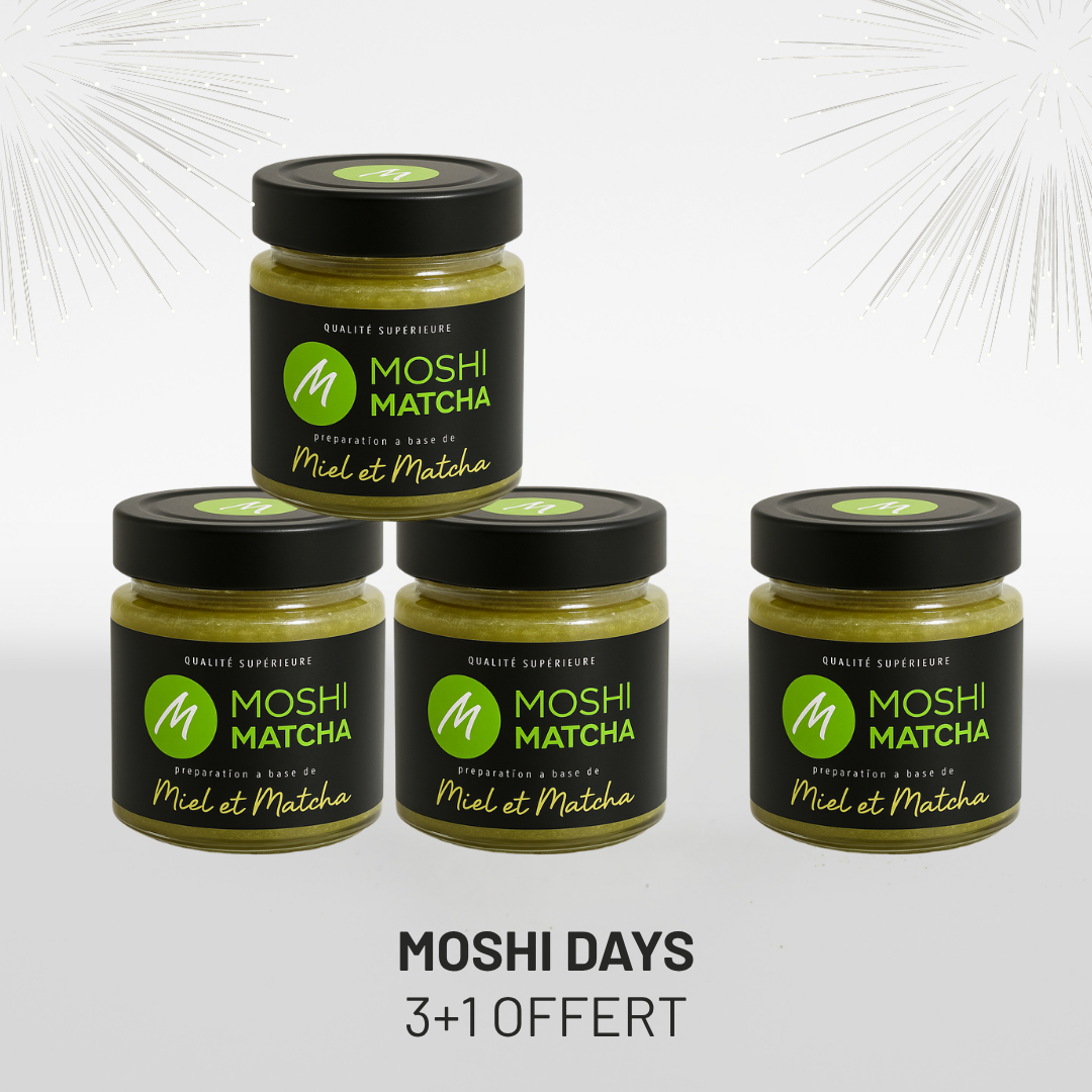 miel au matcha superaliment antioxydant immunité microbiote moshi days meilleures offres matcha bio anniversaire moshi matcha black friday