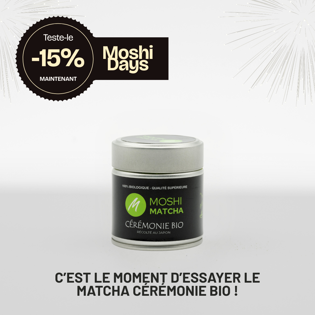 Thé Matcha Cérémonie Bio : le meilleur matcha sans amertume  Moshi Matcha