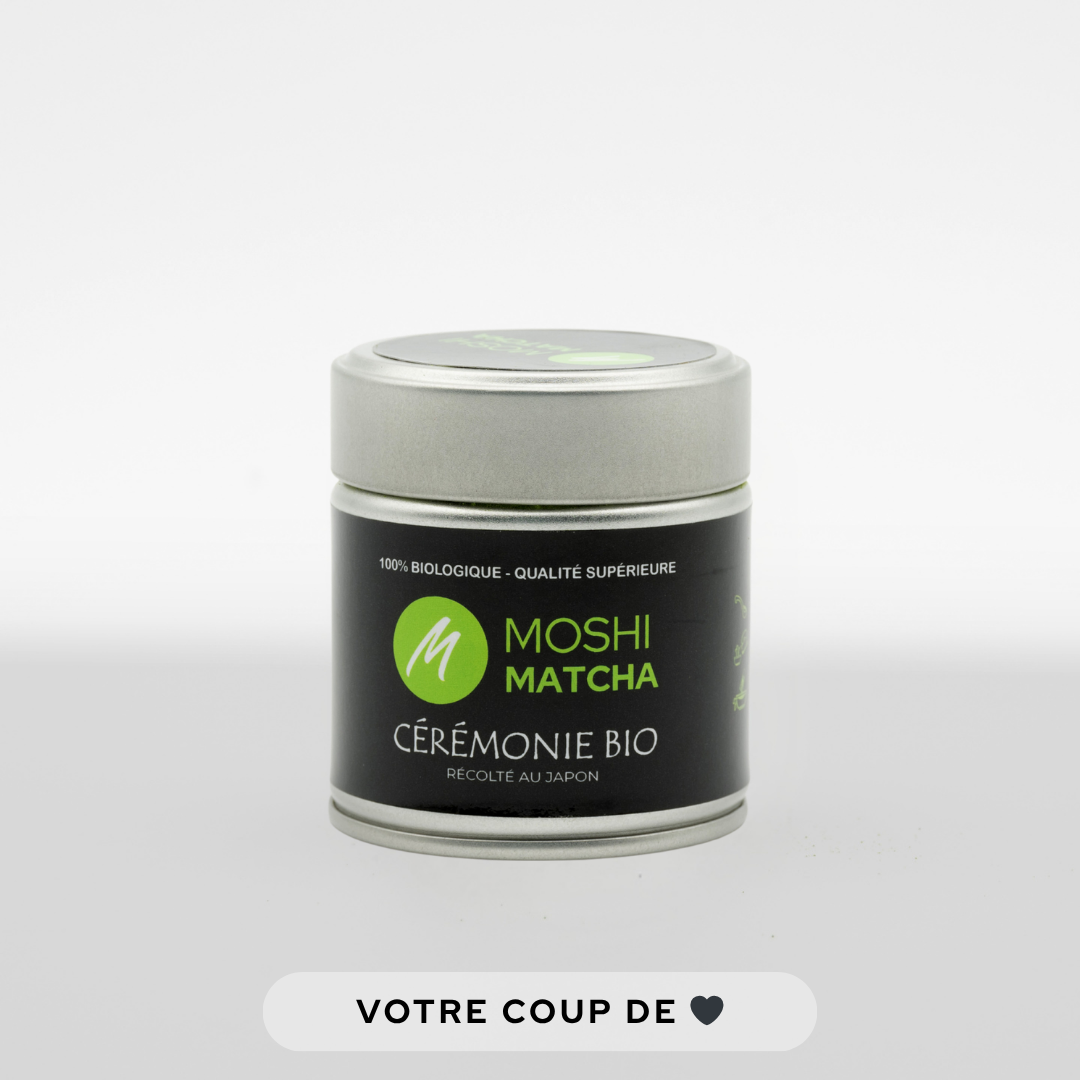 Matcha Ceremonie Bio meilleur matcha sans amertume premiere recolte à la main cultive au Japon Uji Moshi Days meilleures offres matcha bio anniversaire Moshi Matcha Black Friday