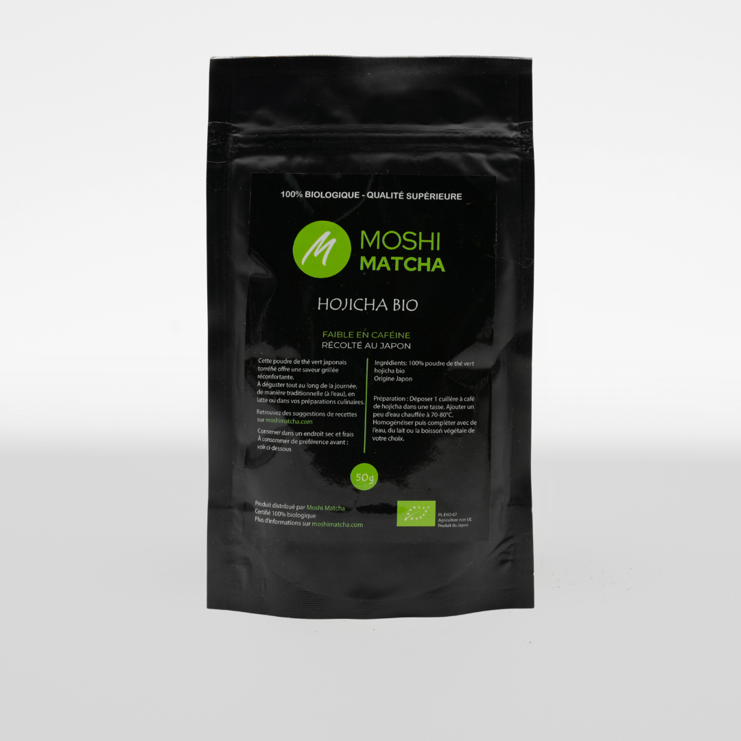 Thé Hojicha Bio : tous les bienfaits du matcha faible en caféine  Moshi Matcha
