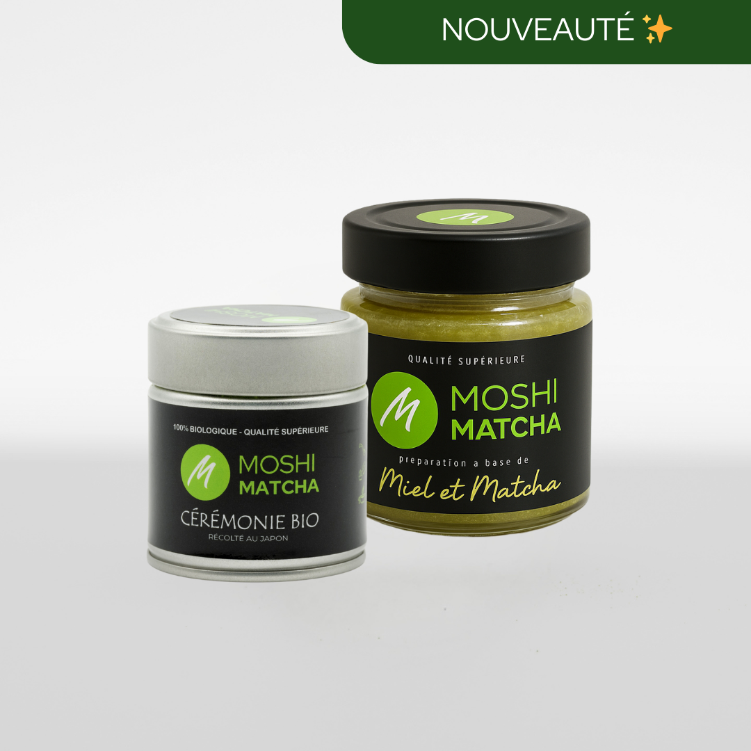 Duo Miel et Matcha : la rencontre de deux superaliments  Moshi Matcha
