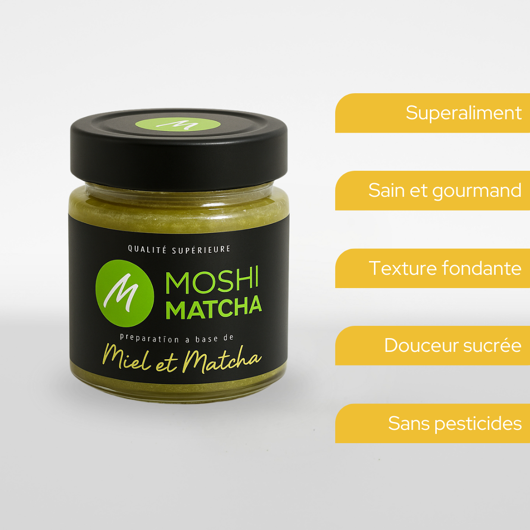Duo Miel et Matcha : la rencontre de deux superaliments  Moshi Matcha